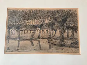 Arend Hendriks - Landschap met knotwilgen kopen? Bied vanaf 40!