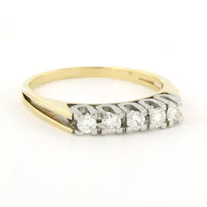14k bicolour gouden ring met briljant geslepen diamant 0.35ct - rm 19.25 kopen? Bied vanaf 400!