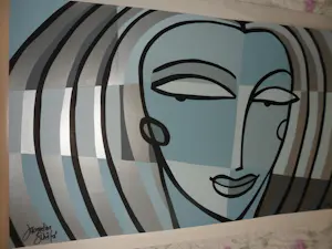 Jacqueline Schäfer - Kleurenzeefdruk HET GELUK IN ZILVER---zeer groot!! kopen? Bied vanaf 70!