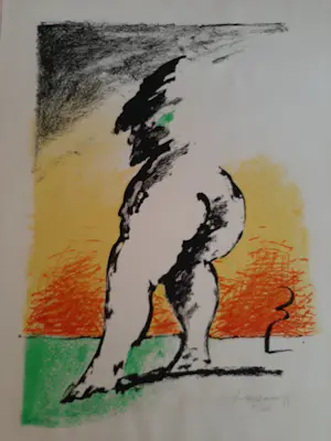 Ken Rinciari - Zeefdruk, zonder titel (lopend figuur) kopen? Bied vanaf 20!