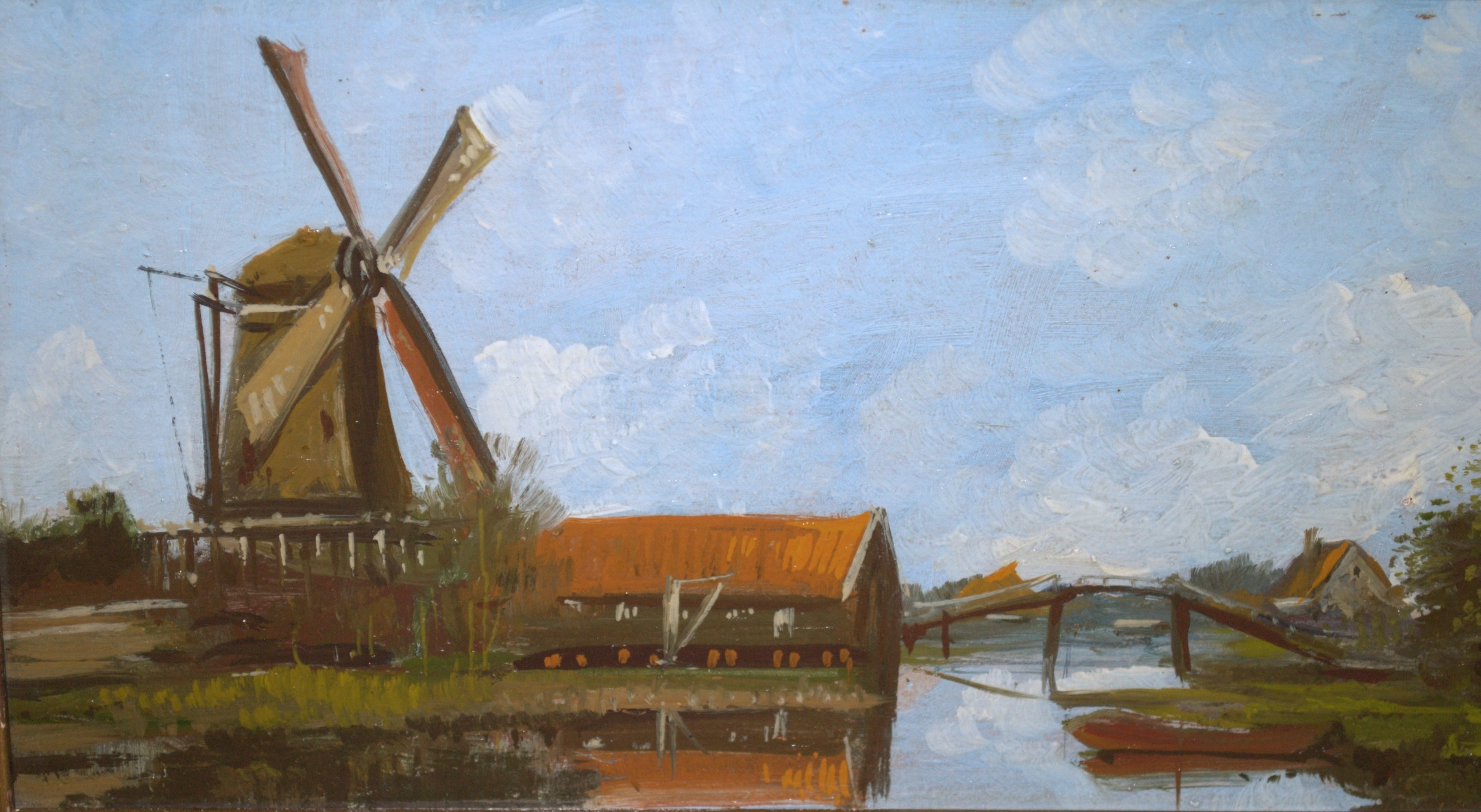 Niet of onleesbaar gesigneerd - landschap aan het water kopen? Bied vanaf 1!