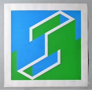 Franz Deckwitz - Geometrisch abstracte compositie, zeefdruk kopen? Bied vanaf 40!