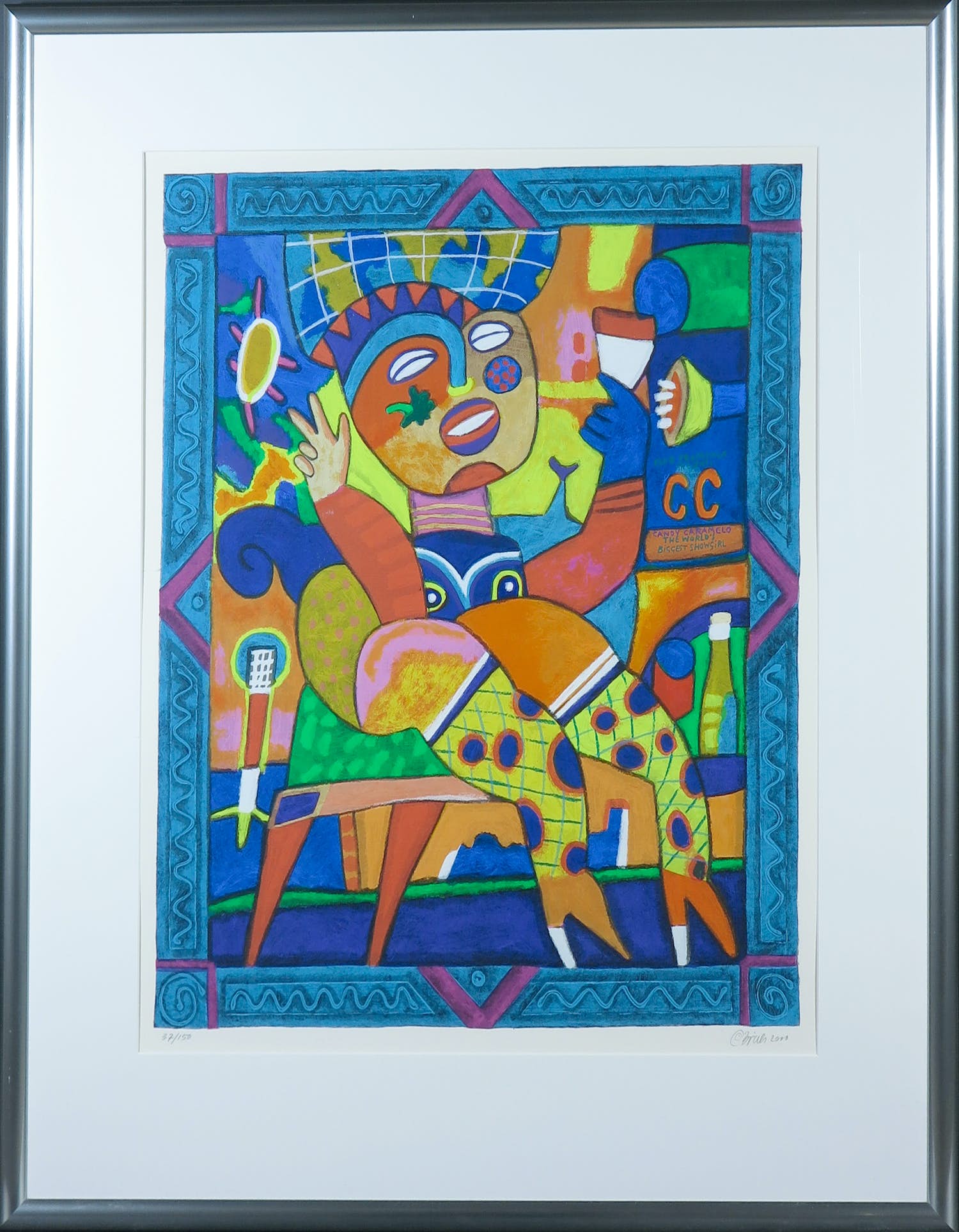 Clemens Briels - Zeefdruk, Club Tropicana - Ingelijst (Groot formaat) verkocht voor € 100!