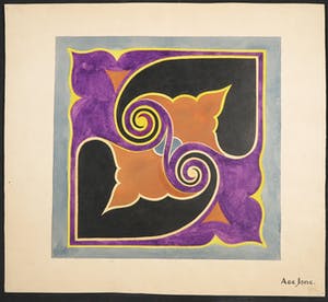 Niet of onleesbaar gesigneerd - Gouache en potlood, Lot van acht ontwerptekeningen kopen? Bied vanaf 1!