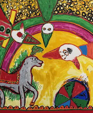 Corneille - handgesigneerde kleurenzeefdruk | 'Cirque' | 1993 (GROOT WERK) kopen? Bied vanaf 1000!