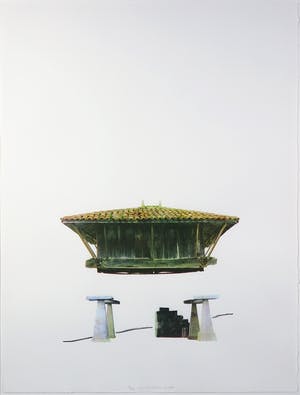 Claudia Wissmann - Zeefdruk, Floating House - Ingelijst (Groot) kopen? Bied vanaf 50!