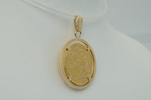 2544b- 18 Krt gouden montuur met losse Britse Sovereign munt Edward VII 1908 kopen? Bied vanaf 290!