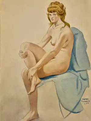 Pieter Pouwels - 3 jaren 60 (aquarel en 2 tekeningen) vrouwelijk naakt - gesigneerd kopen? Bied vanaf 55!