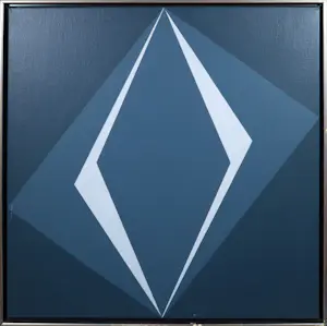 Eefje Bettman - Olieverf op doek, Geometrische compositie in grijs en donkerblauw II - Ingelijst kaufen? Bieten Sie von 50!