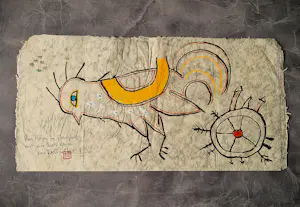 Martin Bradley - "de Rimbaud van Soho" gemengde techniek op Japans - met pers. opdracht! kopen? Bied vanaf 350!