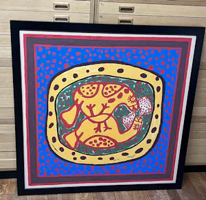 Corneille - Ingelijste Love Birds zeefdruk op canvas - Cobra EA 1/13 kopen? Bied vanaf 1600!