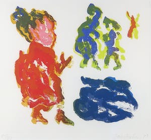 Jan Sierhuis - Kleurenets, Zonder titel - Ingelijst kopen? Bied vanaf 70!