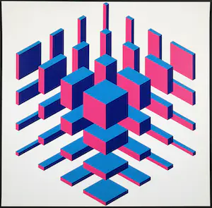 Jan Slothouber - en William Graatsma - Zeefdruk, Cubic Colour Graphic 1/3 kopen? Bied vanaf 1!