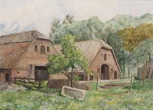 Nic Loning - Aquarel, Oud Eemelaar - Ingelijst kopen? Bied vanaf 1!