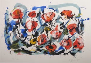 Nic Jonk - Zeefdruk, Roses - Ingelijst (Groot) kopen? Bied vanaf 100!