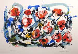 Nic Jonk - Zeefdruk, Roses - Ingelijst (Groot) verkocht voor € 100!