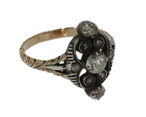 Antieke gouden zilveren victoriaanse roosdiamanten ring kopen? Bied vanaf 349!