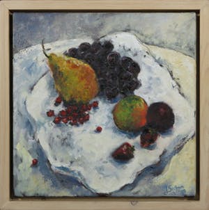 Janneke Stilma - Drieluik olieverf op doek, Stilleven met fruit - Ingelijst kopen? Bied vanaf 70!