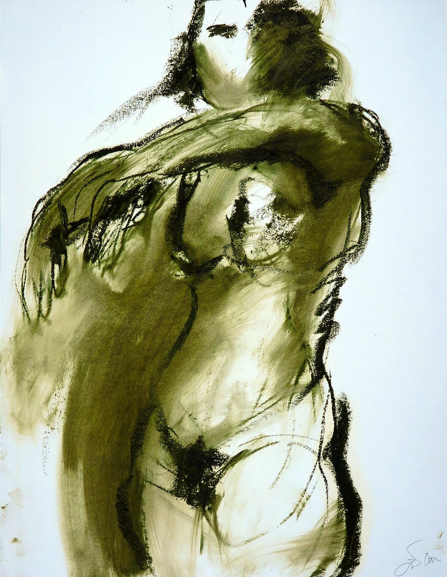 Franscz Witte - Acryl en krijt op papier, Figuur kopen? Bied vanaf 1!