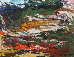 Berry Brugman - Olieverf op papier, Landschap - Ingelijst kopen? Bied vanaf 120!