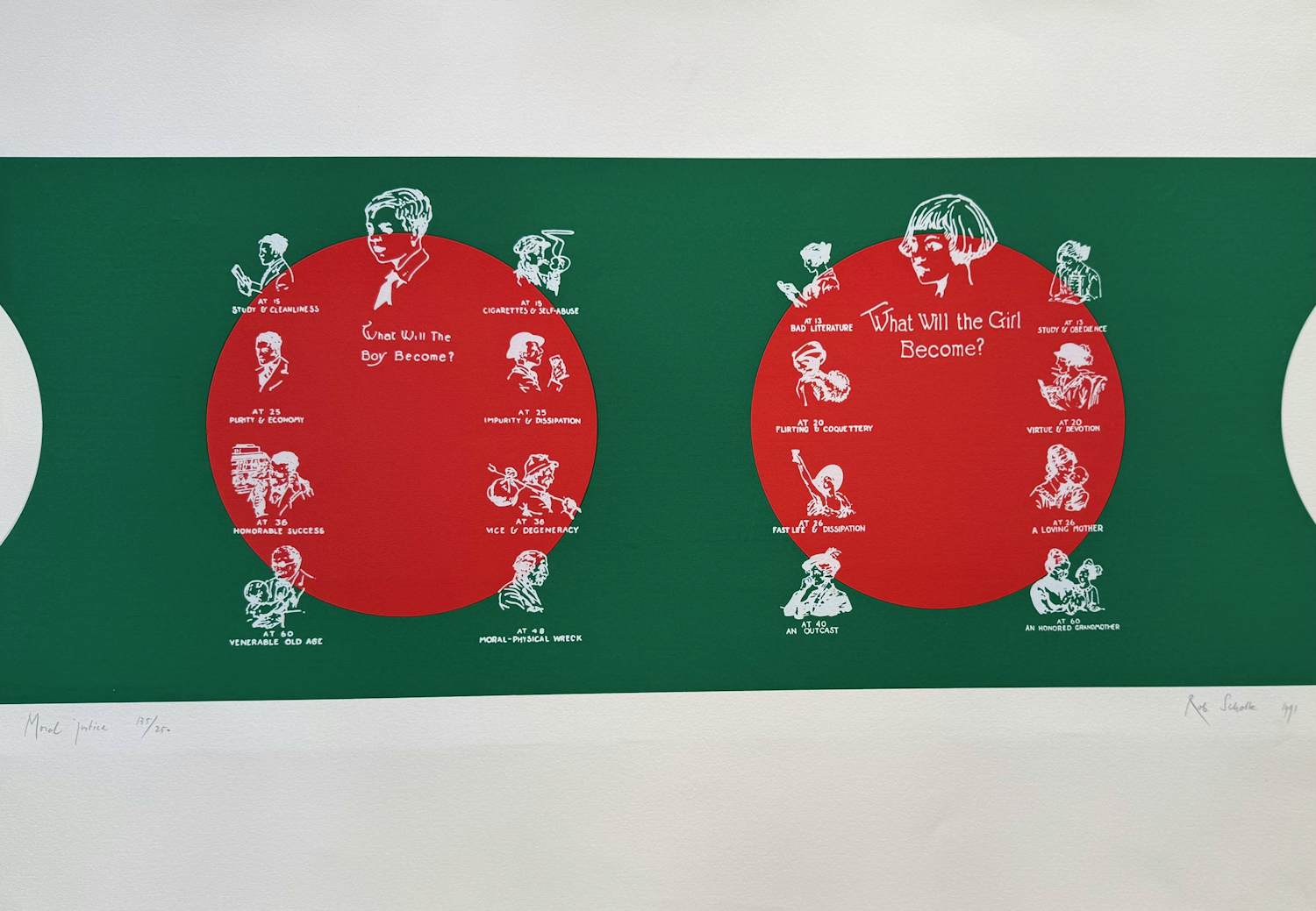 Rob Scholte - handgesigneerde kleurenzeefdruk | 'Moral Justice' | 1991 kopen? Bied vanaf 200!