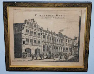 Zacharias Webber (II) - Oostindisch Huis, Amsterdam - 17e eeuwse gravure kopen? Bied vanaf 50!