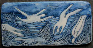 Corneille - Grote aardewerk plaquette - 1998 kopen? Bied vanaf 1000!