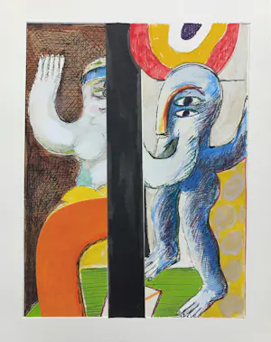 Horst Antes - Strip Teeth, complete uitgave met 7 pochoirs + gesigneerde aquarel kopen? Bied vanaf 1000!