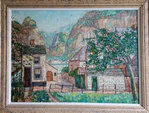 Jacobus Doeser - Z.T. Frans berglandschap -groot- verkocht voor € 1!