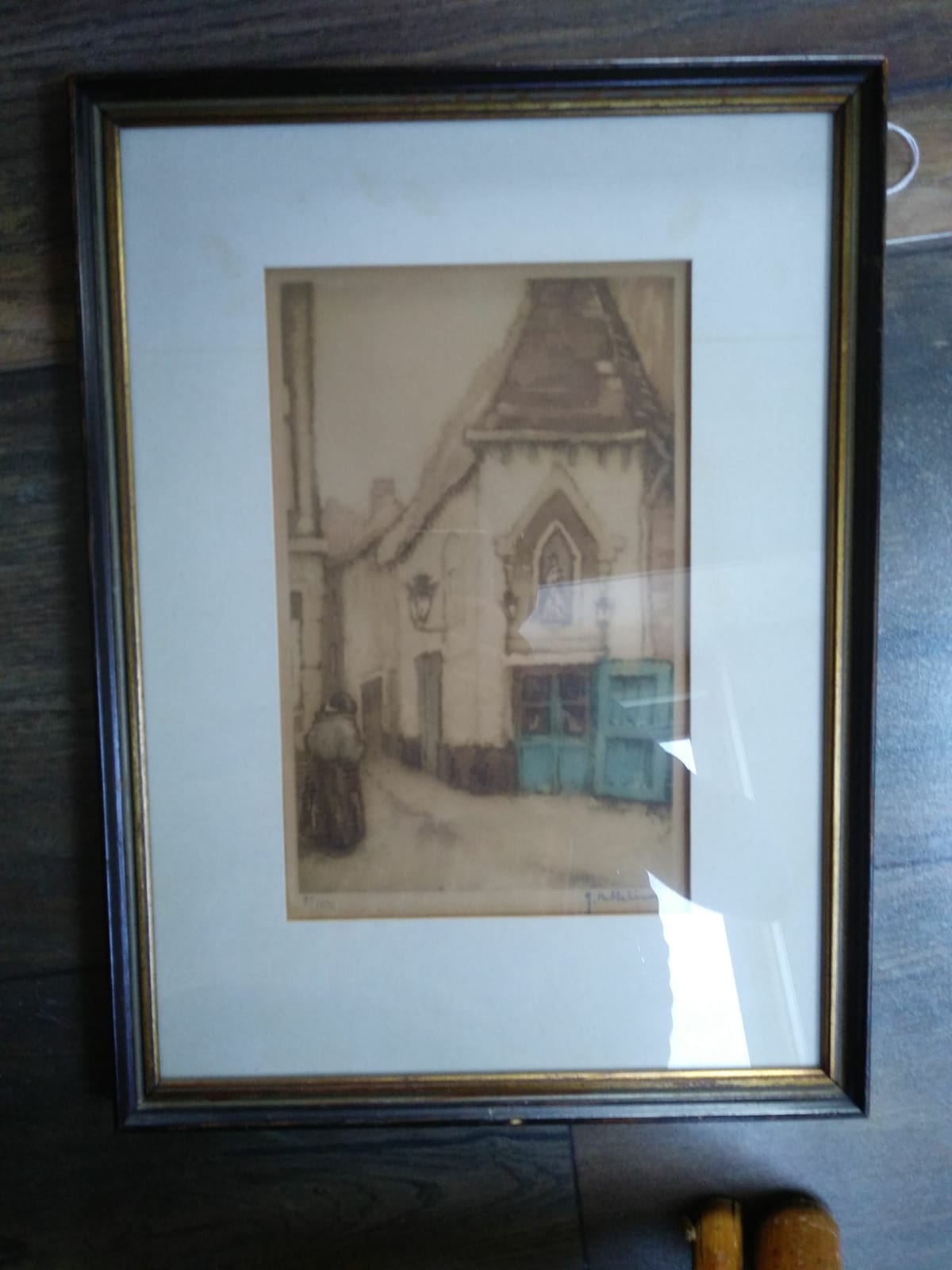 Niet of onleesbaar gesigneerd - stadsgezicht van een oude vrouw bij een kerkje- onleesbare signatuur kopen? Bied vanaf 1!