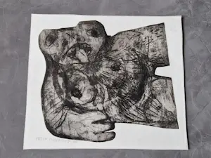 Pieter Zwaanswijk - Monochrome E.A. reliëf ets en aquatint "Flossie" - potloodgesigneerd kopen? Bied vanaf 38!