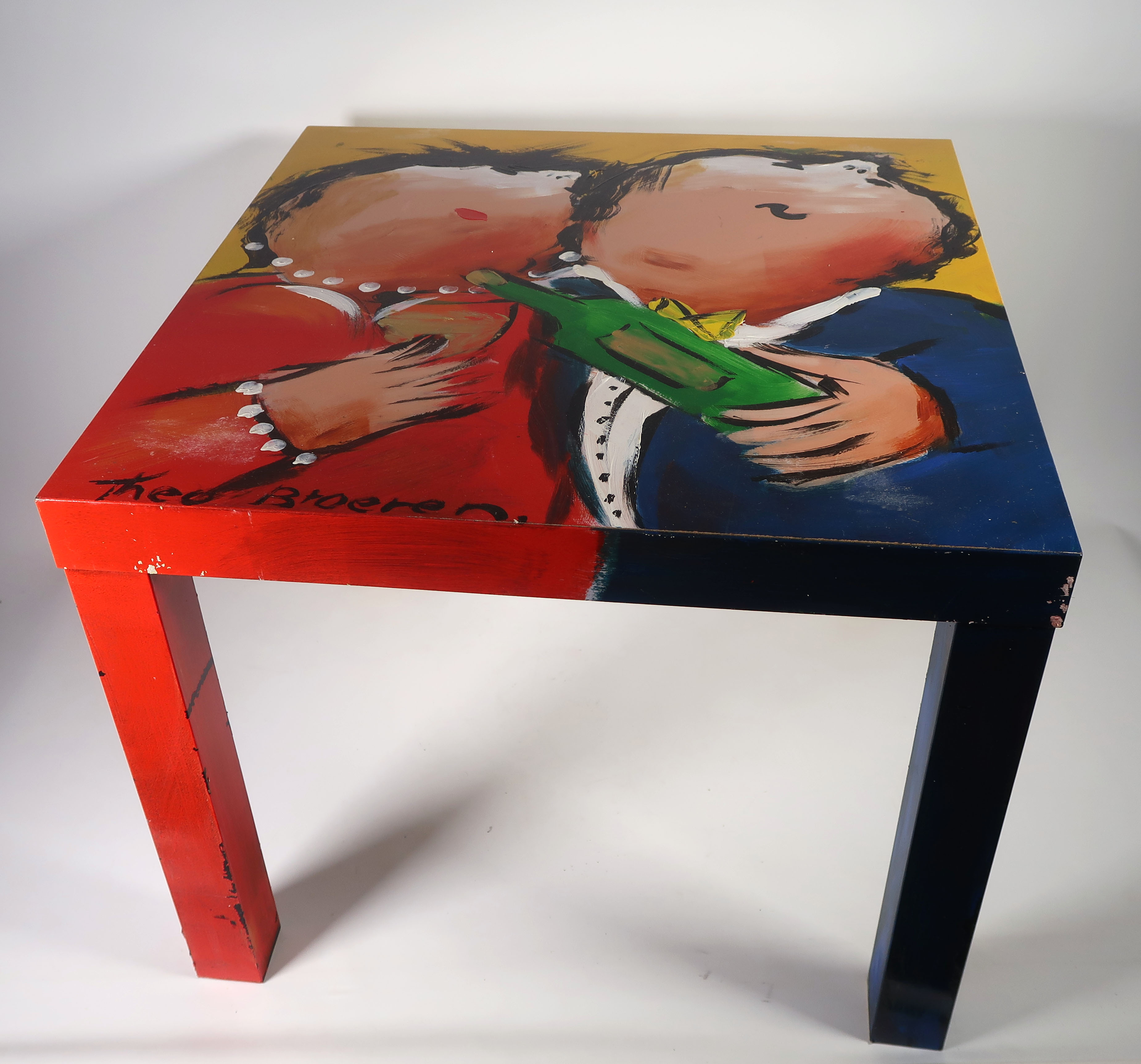 Theo Broeren - Acryl op hout, Tafel 1 verkocht voor € 100!
