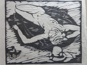 Daan de Vries - NAAKT / LOT VAN 3 STUKS / ZW-W HOUTSNEDE / SIG kopen? Bied vanaf 50!