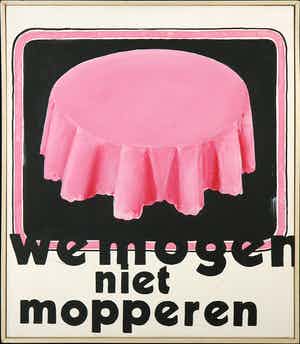 Rene Duinkerken - Acryl op doek, We mogen niet mopperen - Ingelijst verkocht voor € 50!