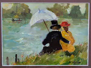 Boris Pavlov - Verliefd stel aan het water. kopen? Bied vanaf 125!