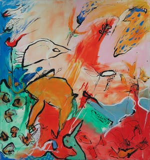 Miriam Slaats - Acryl op doek, In de mallemolen van het - Ingelijst (Zeer groot) kopen? Bied vanaf 400!