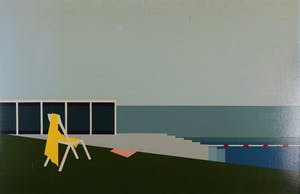 Roel Jonges - Zwembad - 1973 - olieverf op hardboard - BKR Den Haag kopen? Bied vanaf 20!