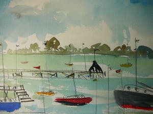 Niet of onleesbaar gesigneerd - Bootjes op het strand -aquarel- kopen? Bied vanaf 10!