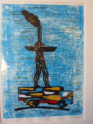 Hans Wap - Zeefdruk. Titel, "Cargo". kopen? Bied vanaf 45!