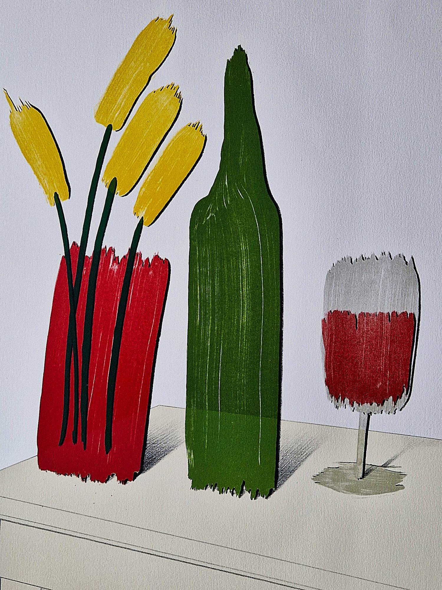 Jeroen Henneman - redelijk zeldzaam kleuren litho - oplage slechts 15 - stilleven - 1982 kopen? Bied vanaf 195!