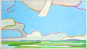 Paul Overhaus - Olieverf op gips, Polder - Ingelijst verkocht voor € 35!