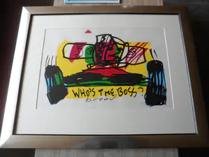 Herman Brood - Zeefdruk - "Who's the boss" (Formule 1, Jos Verstappen) kopen? Bied vanaf 425!