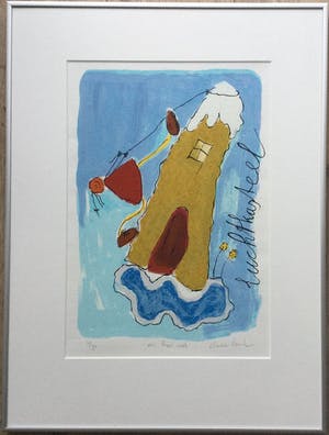 Geke uit de Bosch - Luchtkasteel - 'een hapje wolk' | kleuren zeefdruk (ingelijst) kopen? Bied vanaf 39!