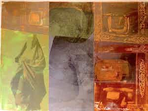 Mirjam Burer - Abstracte Compositie - Lithografie, Ingelijst (Groot) verkocht voor € 60!