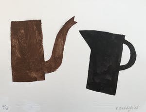 Klaas Gubbels - sjabloondruk 'Stilleven in Bruin en Zwart’ - 2006 - oplage 16 ex. kopen? Bied vanaf 285!