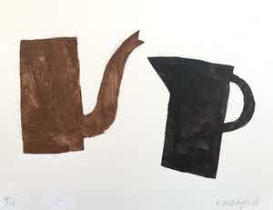 Klaas Gubbels - sjabloondruk 'Stilleven in Bruin en Zwart’ - 2006 - oplage 16 ex. verkocht voor € 285!