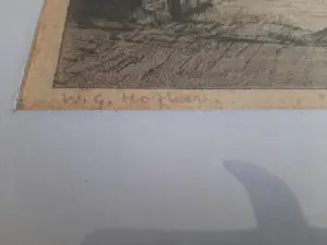 Willem Gerard Hofker - Ets, Prinsenhof en Oude Kerk te Delft kopen? Bied vanaf 45!