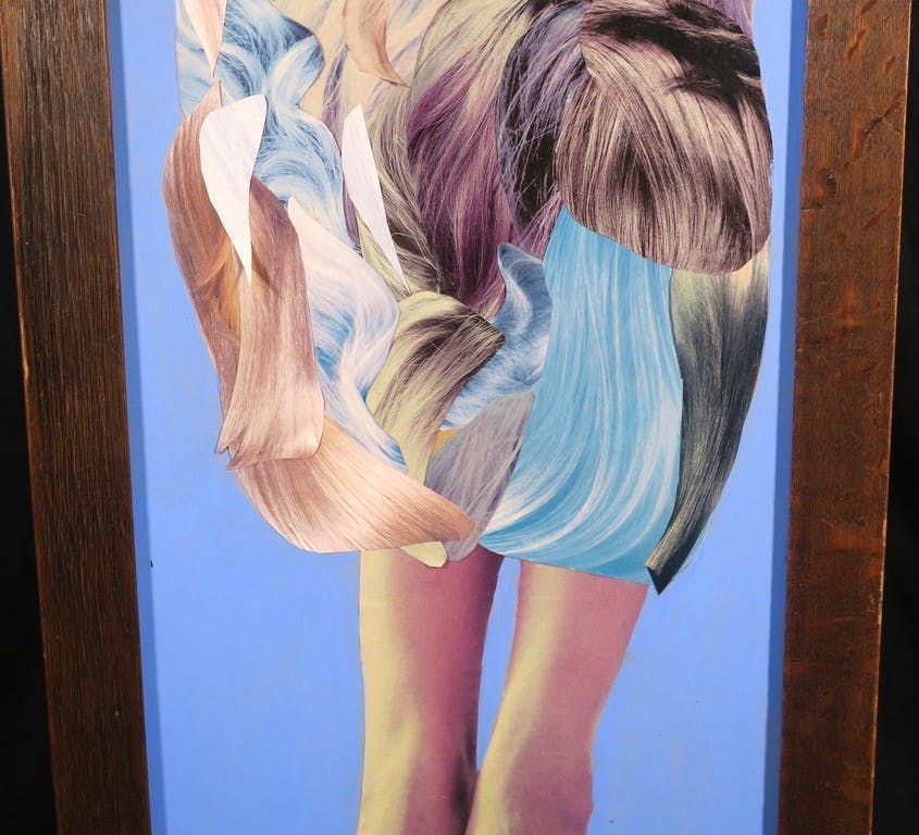 Adri van den Beukel - Collage op board, Het haren kleed - Ingelijst kopen? Bied vanaf 25!