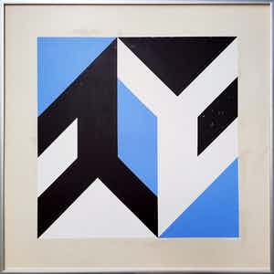 Georg Ruijter - Geometrische compositie 8 [unicum] - 21937 - ingelijst verkocht voor € 290!