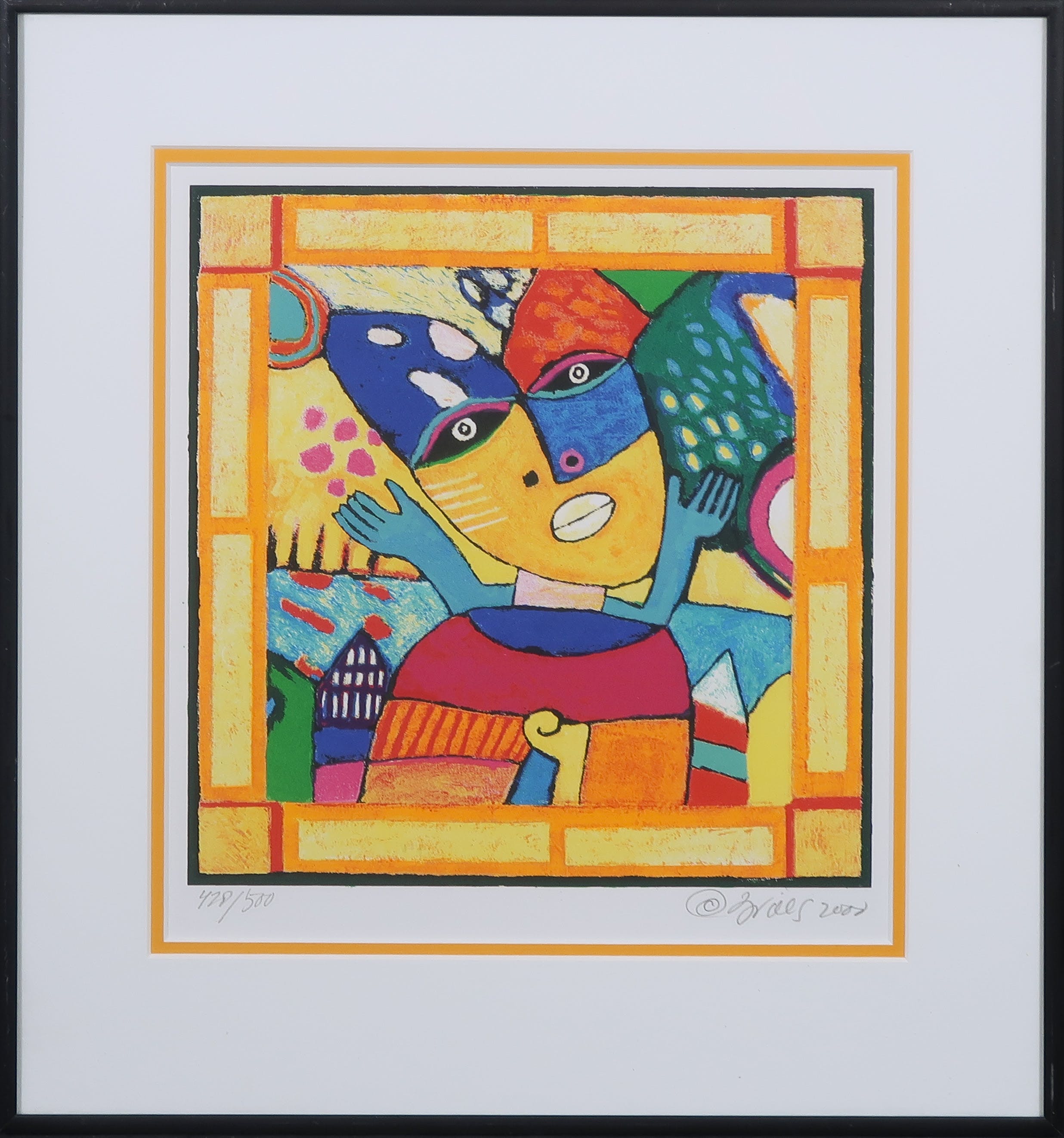 Clemens Briels - Zeefdruk, Zonder titel - Ingelijst kopen? Bied vanaf 50!